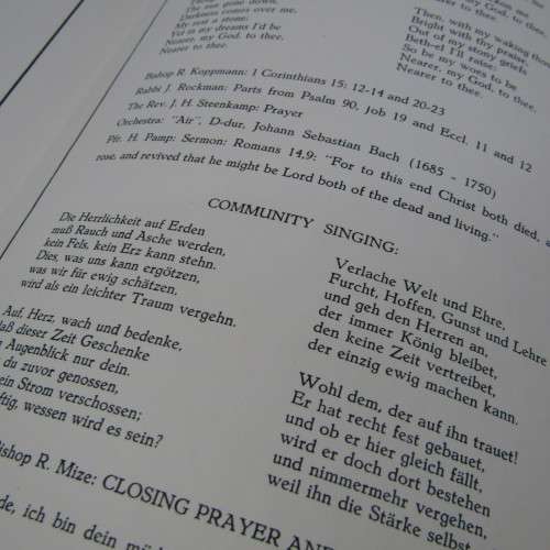 Original Memorial service booklet for Windhoek Air Disaster 20 April 1968 of SA Airways flight 228