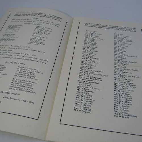 Original Memorial service booklet for Windhoek Air Disaster 20 April 1968 of SA Airways flight 228