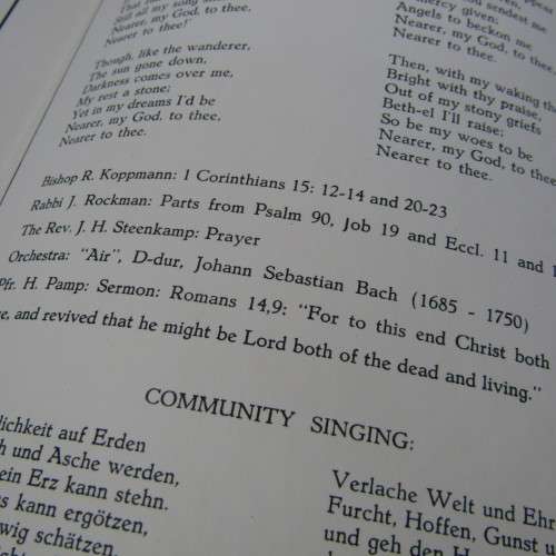 Original Memorial service booklet for Windhoek Air Disaster 20 April 1968 of SA Airways flight 228