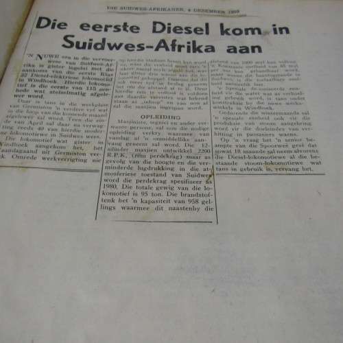 1960`s Windhoek newspaper press cuttings - e.g Kaiserliche Schutztruppe, schools in SWA