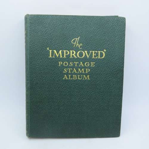 Postal stamp album of the world with over 1300 old stamps - Given to `Alice` in 1937