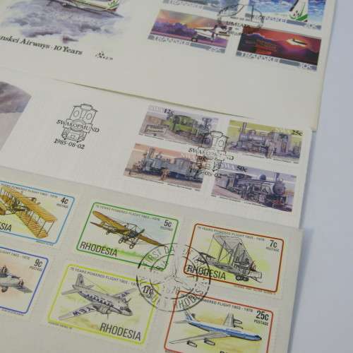 Lot of 19 postal items with planes, trains and automobiles
