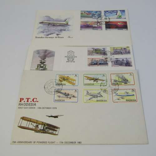 Lot of 19 postal items with planes, trains and automobiles