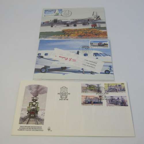 Lot of 14 postal items with planes, trains and automobiles