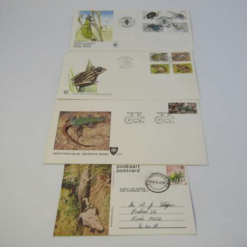 Lot of 9 Postal items with insects, snakes and small animals