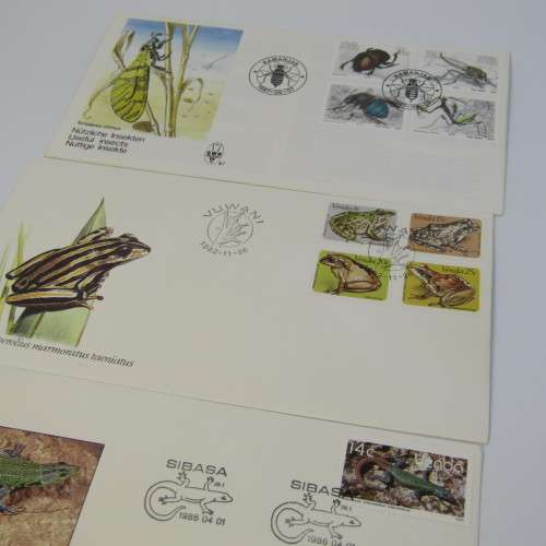 Lot of 9 Postal items with insects, snakes and small animals