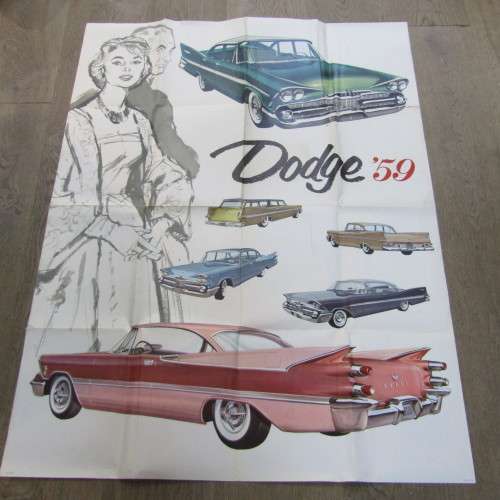 Vintage large 1959 Dodge poster - 96 x 126cm