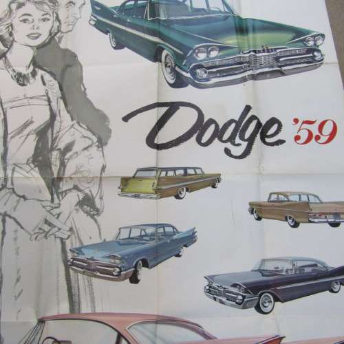 Vintage large 1959 Dodge poster - 96 x 126cm