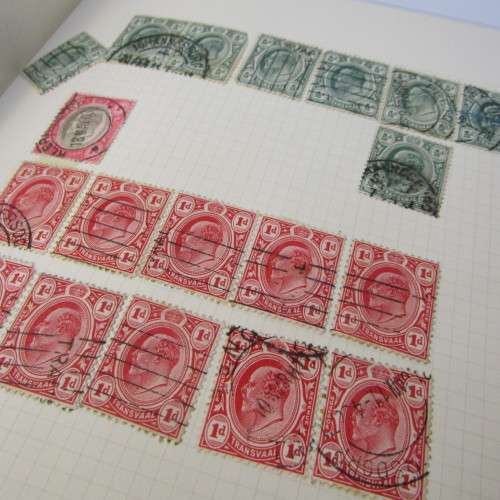 Album with over 650 stamps of Transvaal, South Africa - many mint stamps and blocks - also covers