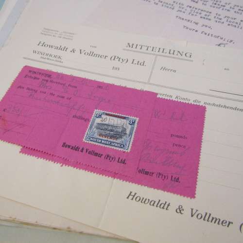 1931 Original paperwork to CA Logie - for building of house on ERF 20 Windhoek
