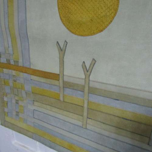 Beatrix Bosch leather artwork - Beautiful large piece named `Beach - Monday Morning - dated 1988