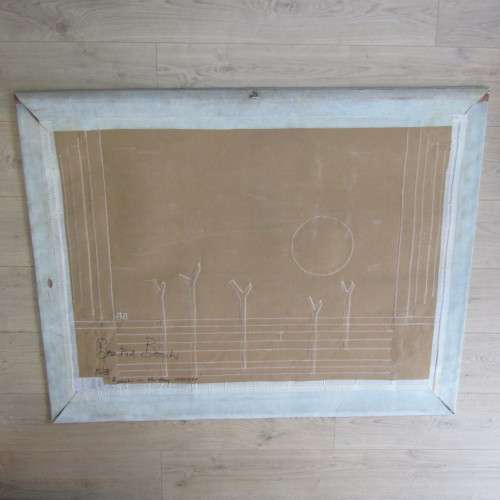 Beatrix Bosch leather artwork - Beautiful large piece named `Beach - Monday Morning - dated 1988