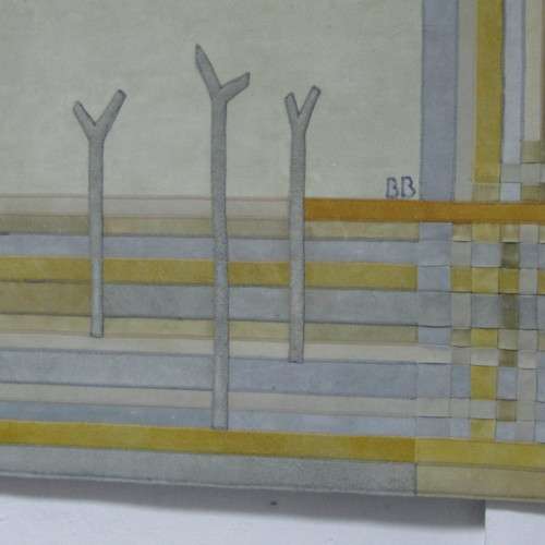 Beatrix Bosch leather artwork - Beautiful large piece named `Beach - Monday Morning - dated 1988