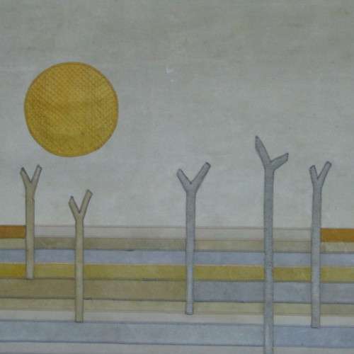 Beatrix Bosch leather artwork - Beautiful large piece named `Beach - Monday Morning - dated 1988