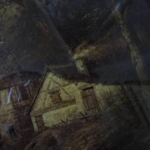 Antique Franz Hanfstaeng Verre Eglomise glass art reproduction of CL Fahrbacb`s work - circa 1900