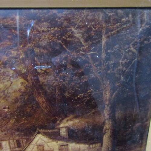 Antique Franz Hanfstaeng Verre Eglomise glass art reproduction of CL Fahrbacb`s work - circa 1900