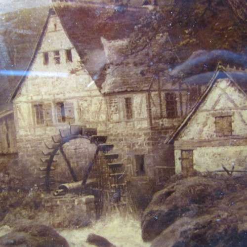 Antique Franz Hanfstaeng Verre Eglomise glass art reproduction of CL Fahrbacb`s work - circa 1900