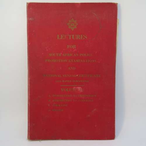 1963 Lectures for South African Police promotion examinations