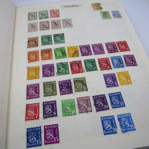 Album with early stamps from Finland, Norway, Sweden, Holland, German, Australia, Belgium, France