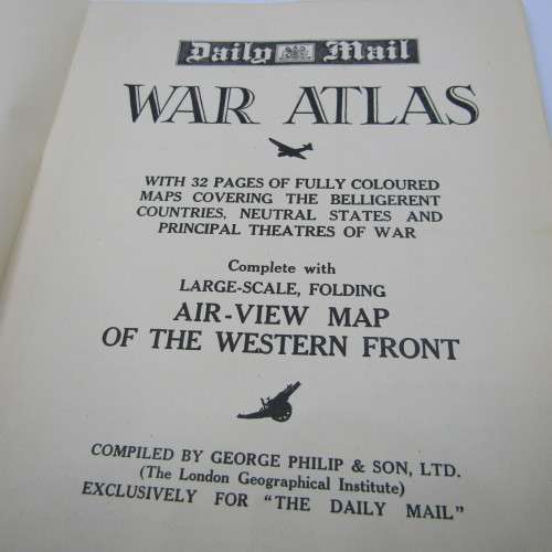 WW2 Daily Mail War Atlas with large air view map of the Western Front