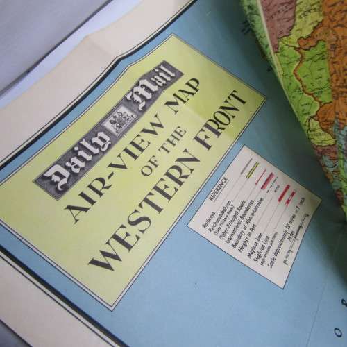 WW2 Daily Mail War Atlas with large air view map of the Western Front