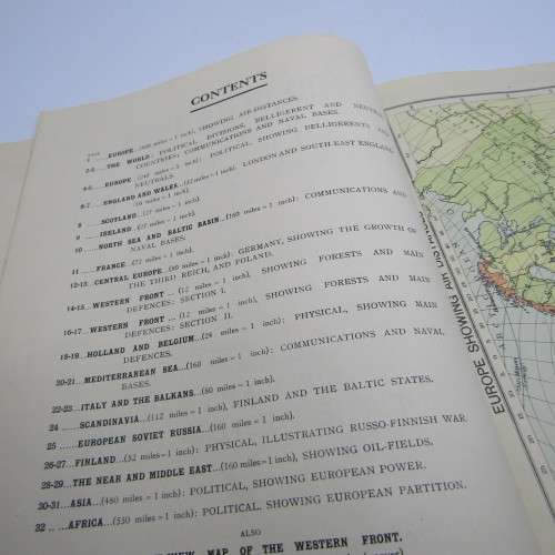 WW2 Daily Mail War Atlas with large air view map of the Western Front