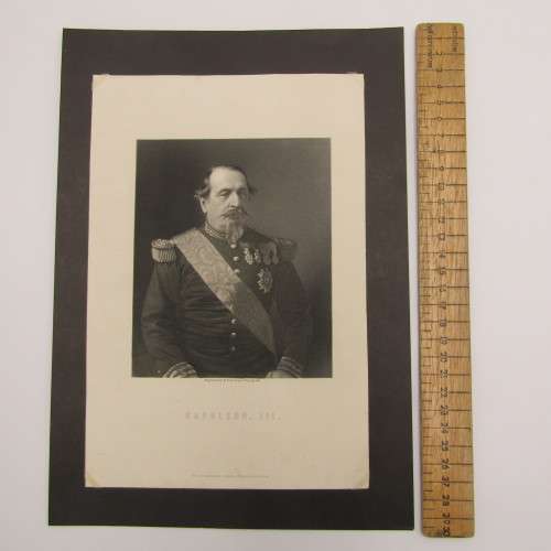 Engraving by W Holl from a photograph of Napoleon 3 and printing done by William Mackenzie