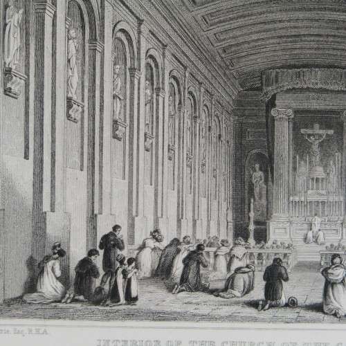 Engraving by J Rogers from painting by Geo Petrie - Printed by Fisher Son and Co