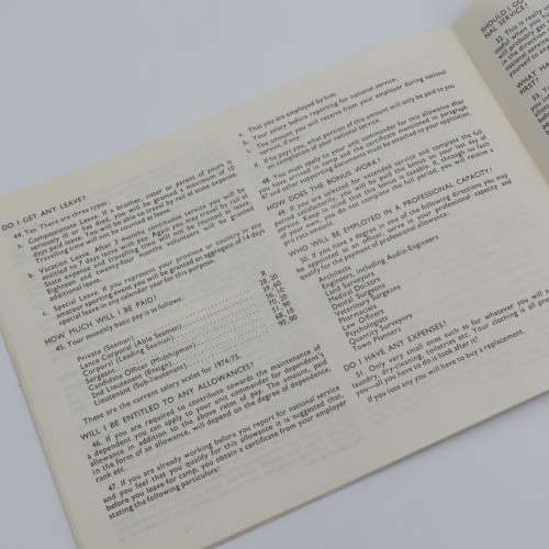 Booklet - 1976 National Service Explained - With corrections page