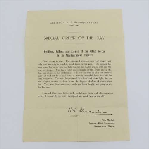 WW2 April 1945 Allied Force Special order of the day pamphlet - On approaching victory