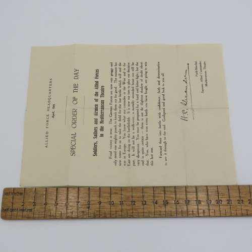 WW2 April 1945 Allied Force Special order of the day pamphlet - On approaching victory