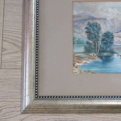 Watercolor painting of village by J.Ferrowlhot