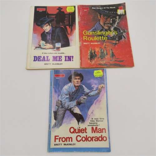 Lot of 3 vintage Western Books by Brett McKinley