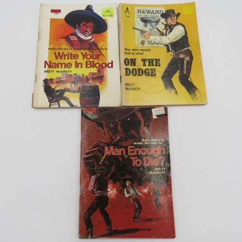 Lot of 3 vintage Western Books by Brett McKinley