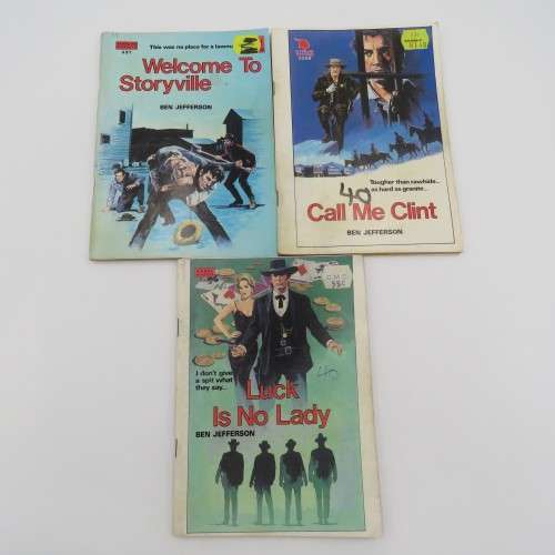 Lot of 3 vintage Western books by Ben Jefferson