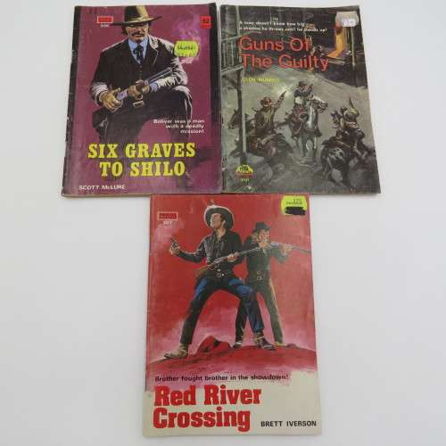 Lot of 3 vintage Western cowboy books