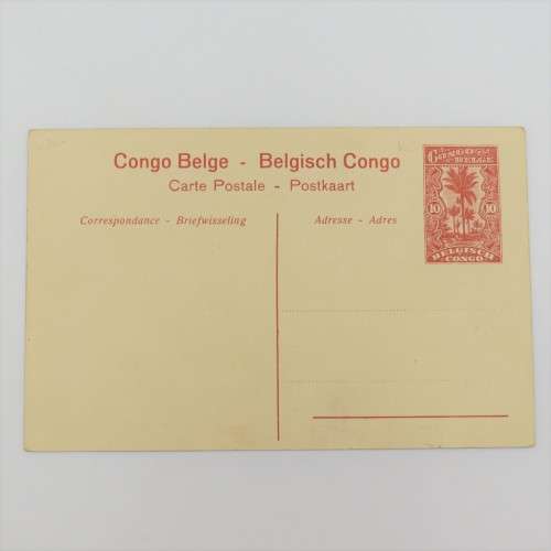 Belgian Congo postcard with preprinted 10 cent stamp - Unused
