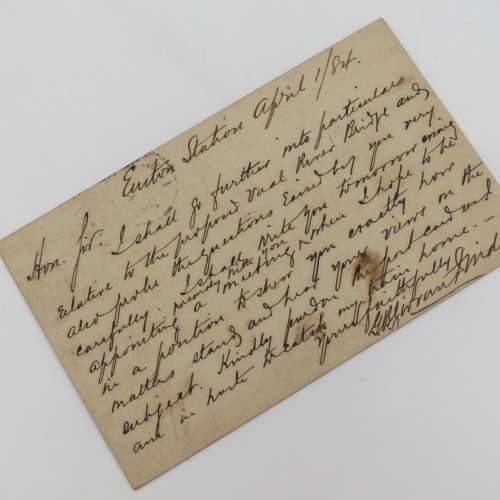 1884 Preprinted postcard cancelled in London