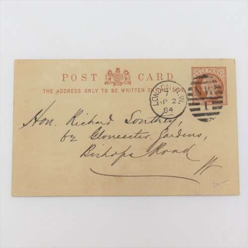 1884 Preprinted postcard cancelled in London
