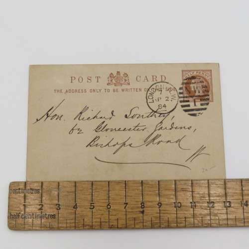 1884 Preprinted postcard cancelled in London