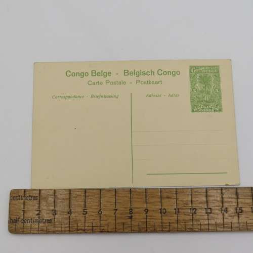 Belgian Congo postcard with preprinted 5 cent stamp - Unused