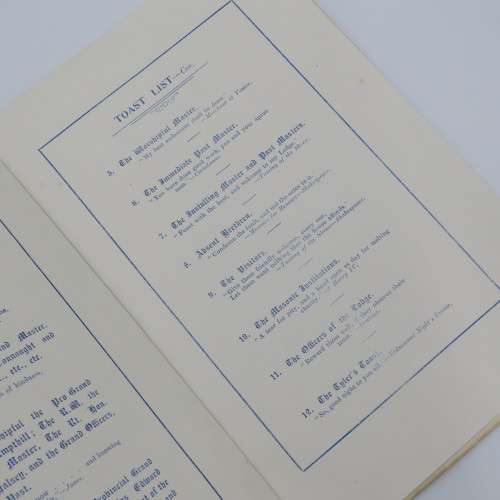 Toastmaster`s menu 1920/21 - Abbey Lodge
