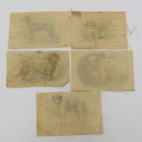 Lot of 5 Dog breeds silk cigarette cards