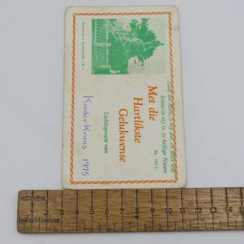 Kinderkrans 1975 Gelukwens kaartjie - Swakopmund - Jasper Grobbelaar