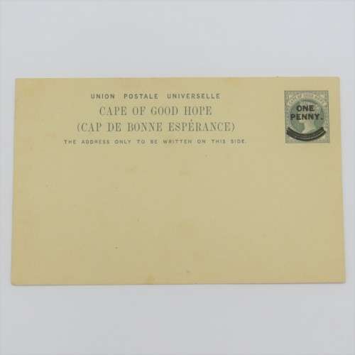 Cape of Good Hope one penny prepaid postcard late 1800`s