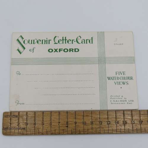 Souvenir Letter card of oxford with 5 water-colour views - Unused