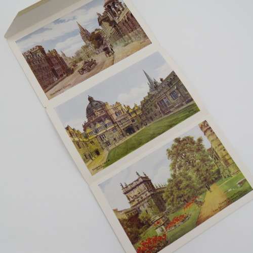 Souvenir Letter card of oxford with 5 water-colour views - Unused