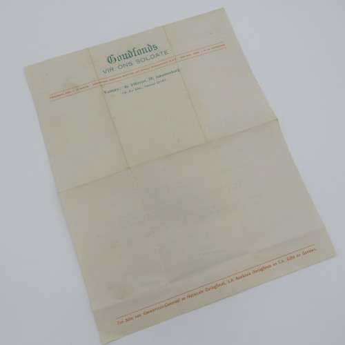 Thank you letter from the secretary of the WW2 gold fund to Mrs. FJ Roots - 1942