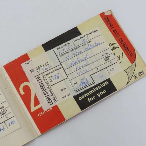 1967 Lewis Stores payment book