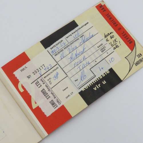 1967 Lewis Stores payment book